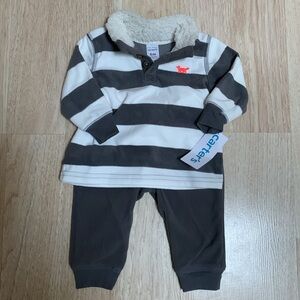 NWT Carters Infant Baby Boy Soft Fleece 2 Piece Set Size 6 Months